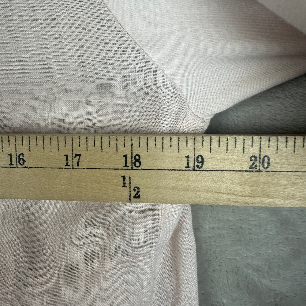 FLAX Linen Moto Jacket Pink Asymmetrical Zip Petite P Lagenlook Collared - Picture 8 of 11